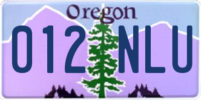 OR license plate 012NLU