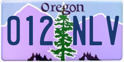 OR license plate 012NLV