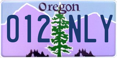 OR license plate 012NLY