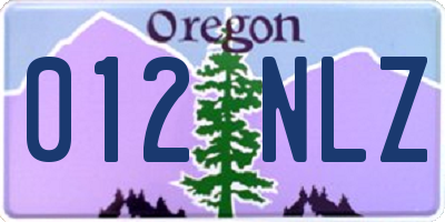OR license plate 012NLZ