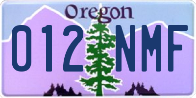 OR license plate 012NMF