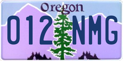 OR license plate 012NMG