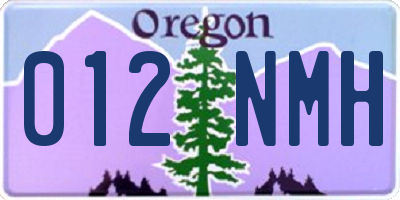 OR license plate 012NMH