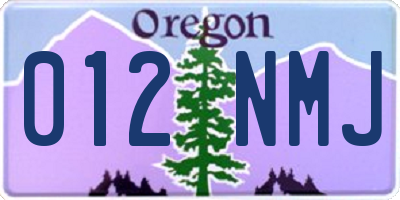 OR license plate 012NMJ