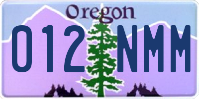 OR license plate 012NMM