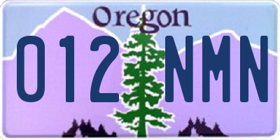 OR license plate 012NMN