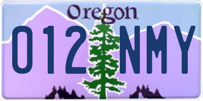 OR license plate 012NMY