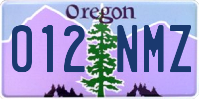 OR license plate 012NMZ