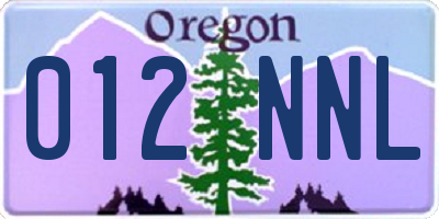 OR license plate 012NNL
