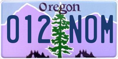 OR license plate 012NOM