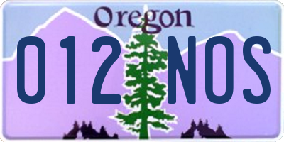 OR license plate 012NOS