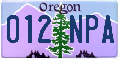 OR license plate 012NPA
