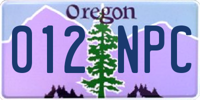 OR license plate 012NPC