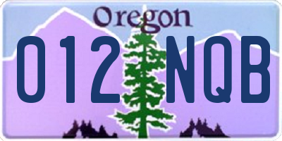 OR license plate 012NQB