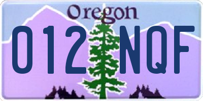 OR license plate 012NQF