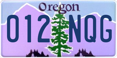 OR license plate 012NQG
