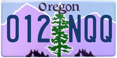 OR license plate 012NQQ