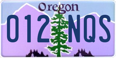 OR license plate 012NQS