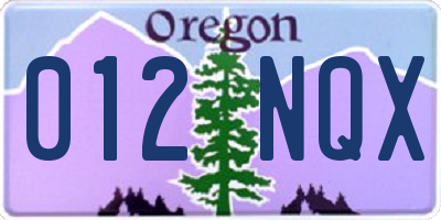 OR license plate 012NQX