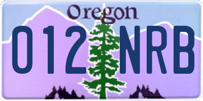 OR license plate 012NRB