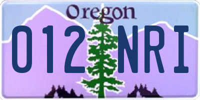 OR license plate 012NRI