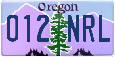 OR license plate 012NRL