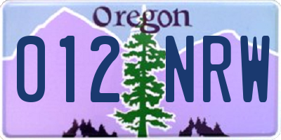 OR license plate 012NRW