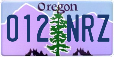 OR license plate 012NRZ