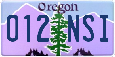 OR license plate 012NSI
