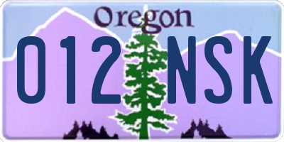 OR license plate 012NSK