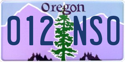 OR license plate 012NSO
