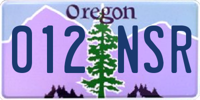 OR license plate 012NSR