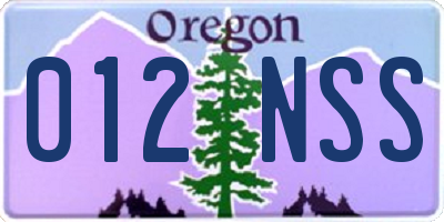 OR license plate 012NSS