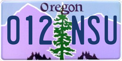 OR license plate 012NSU