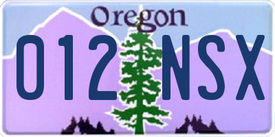 OR license plate 012NSX