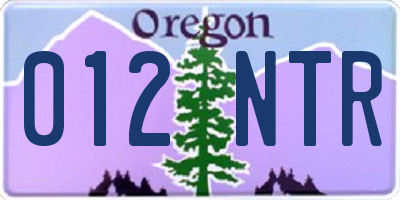 OR license plate 012NTR