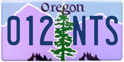 OR license plate 012NTS