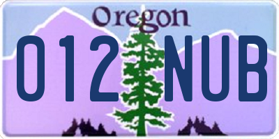 OR license plate 012NUB