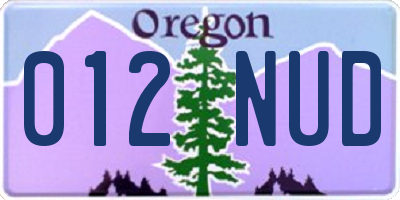 OR license plate 012NUD