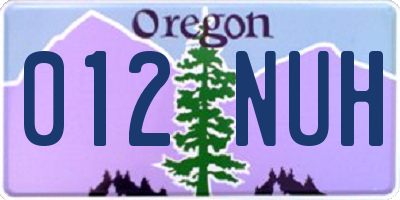 OR license plate 012NUH
