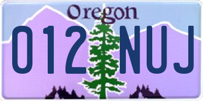 OR license plate 012NUJ