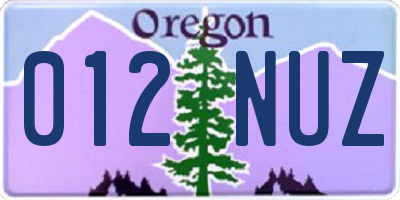 OR license plate 012NUZ