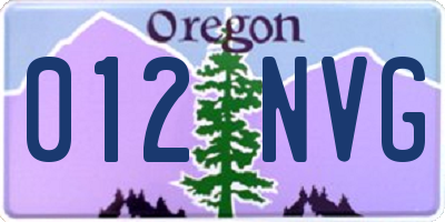 OR license plate 012NVG