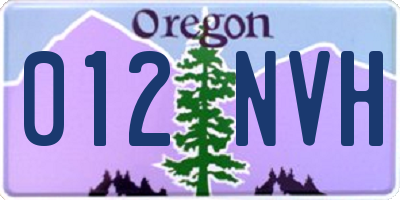 OR license plate 012NVH