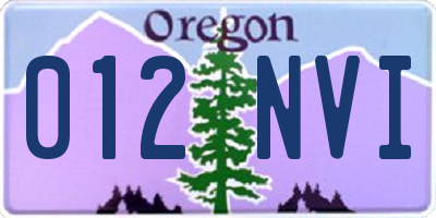 OR license plate 012NVI