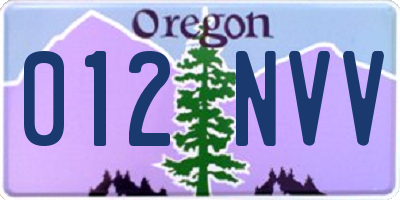 OR license plate 012NVV
