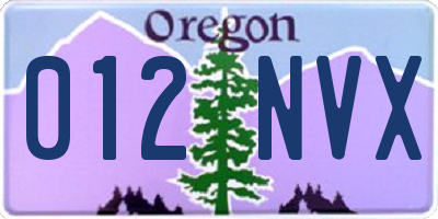 OR license plate 012NVX
