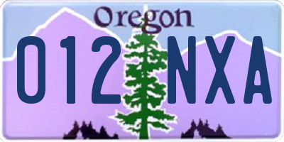 OR license plate 012NXA