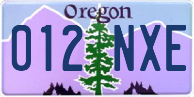 OR license plate 012NXE
