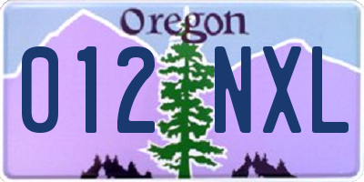 OR license plate 012NXL